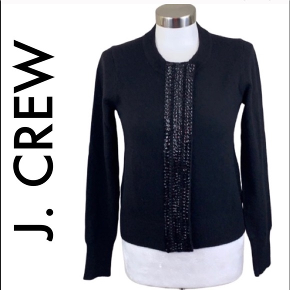 J. Crew Sweaters - J. CREW BLACK SEQUIN CARDIGAN SIZE SMALL